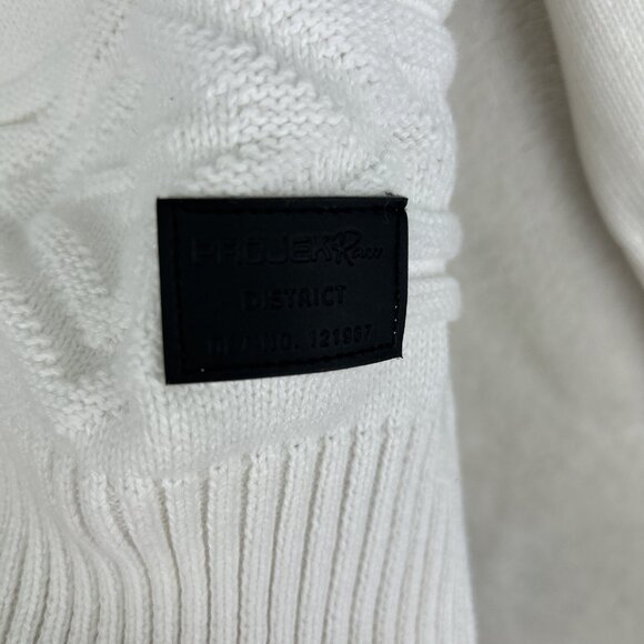 Projek Raw Knit Sweater Men’s XL White 1/4 Zip Shirt Long Sleeve - Picture 4 of 9